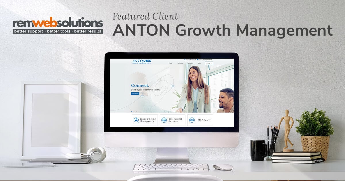 Anton Growth Management website on a computer monitor